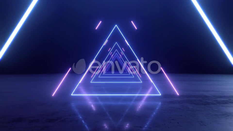 VJ Abstract Neon Triangle Tunnel Videohive 23476437 Motion Graphics Image 4