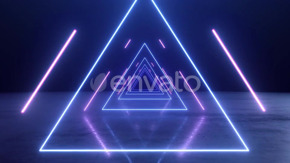 VJ Abstract Neon Triangle Tunnel Videohive 23476437 Motion Graphics Image 7