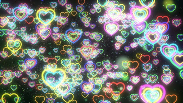 VJ Colorful Heart Background - Videohive 14712808 Download