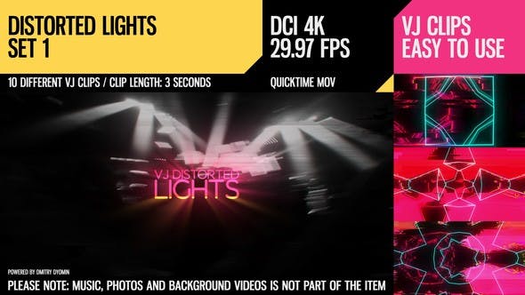 VJ Distorted Lights (4K Set 1) - 17976288 Videohive Download