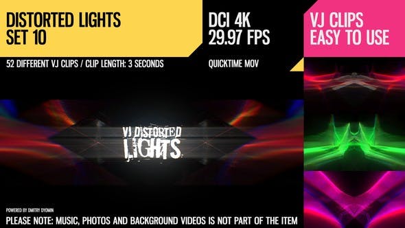 VJ Distorted Lights (4K Set 10) - 19335990 Videohive Download