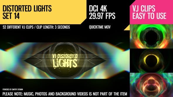 VJ Distorted Lights (4K Set 14) - 19394783 Download Videohive