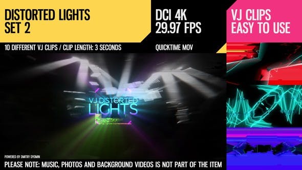 VJ Distorted Lights (4K Set 2) - Videohive 18037777 Download