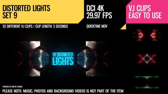 VJ Distorted Lights (4K Set 9) - Download 19259182 Videohive