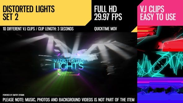 VJ Distorted Lights (Full HD Set 2) - Videohive 18222637 Download