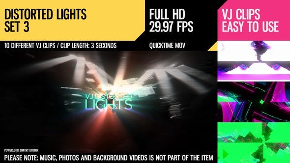 VJ Distorted Lights Set 3 - Videohive 18222654 Download