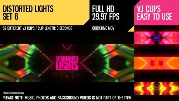 VJ Distorted Lights (Set 6) - Videohive 19270884 Download