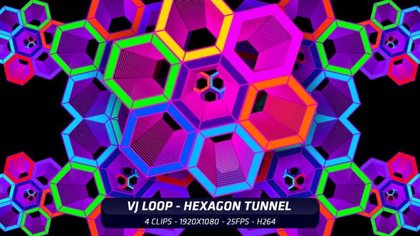 VJ Loop Hexagon Tunnel - Download 22075653 Videohive