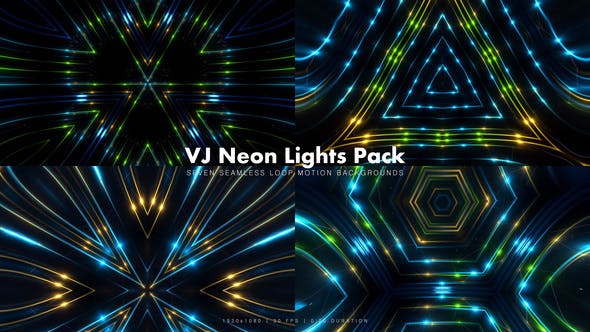 VJ Neon Lights Pack 3 - Videohive 15822598 Download