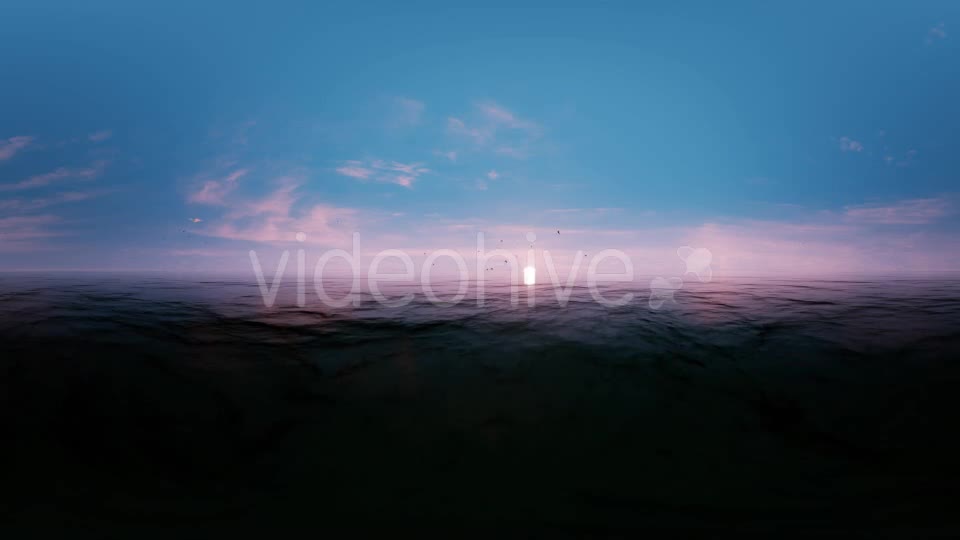 VR 360 Degree Panorama Ocean Sunset Seagulls Videohive 20502319 Motion Graphics Image 1