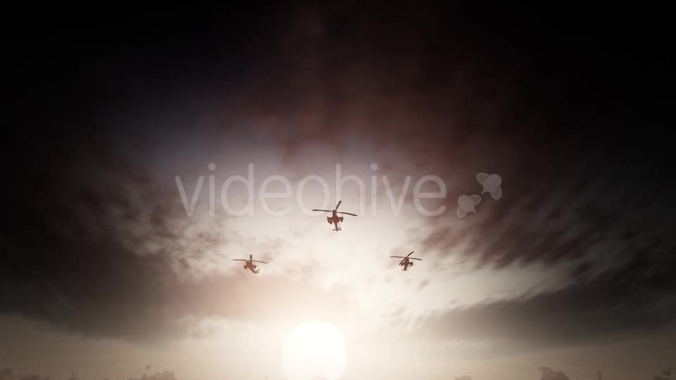 War Helicopters Dramatic Background Videohive 16710745 Motion Graphics Image 1