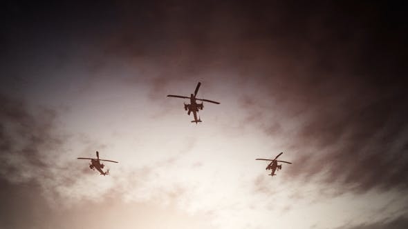 War Helicopters Dramatic Background - 16710745 Download Videohive