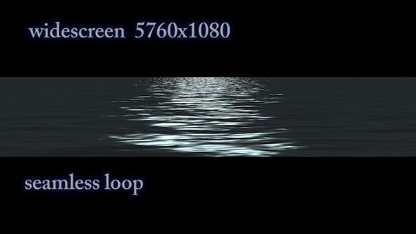 Water at Night and Moon Track - Videohive Download 21335508