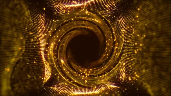 Wave Tunnel Loop Swirl Gold - Videohive Download 23151613