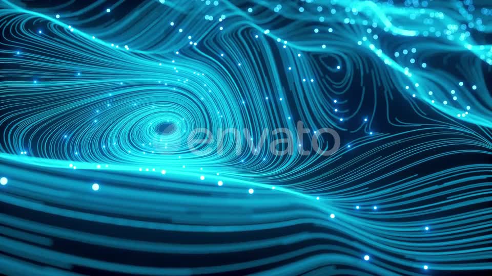 Waves of Blue Particles and Lines Videohive 23914048 Motion Graphics Image 1