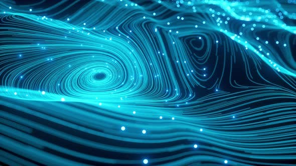 Waves of Blue Particles and Lines - Videohive Download 23914048
