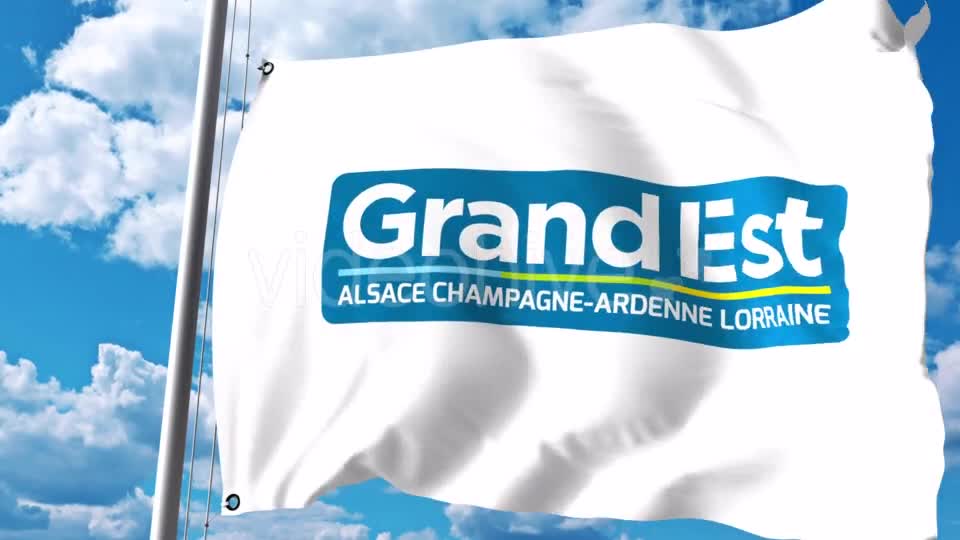 Waving Flag with Logo of Grand Est a Region of France Videohive 20924734 Motion Graphics Image 1