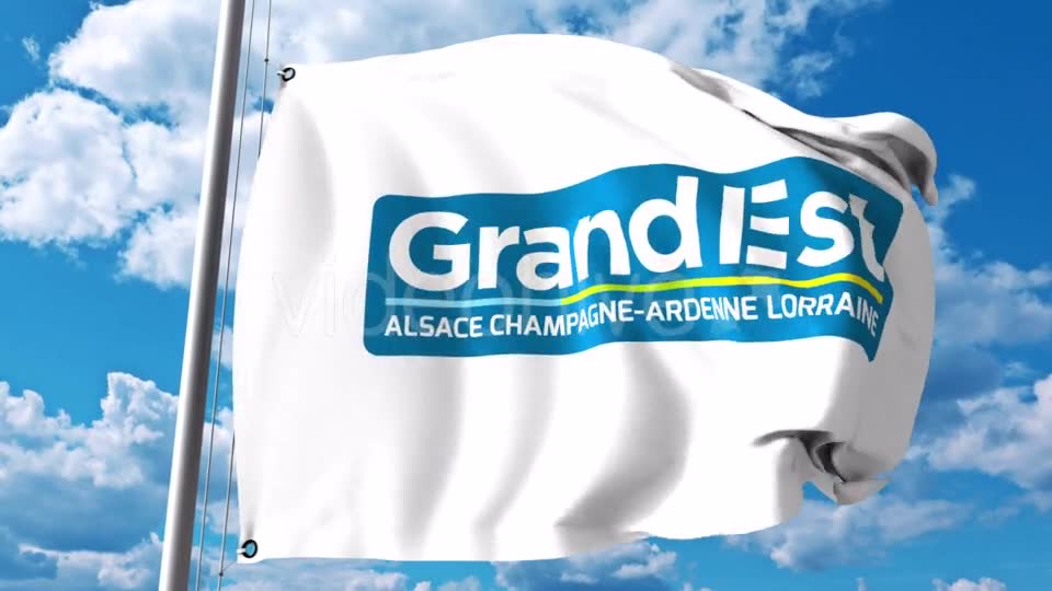 Waving Flag with Logo of Grand Est a Region of France Videohive 20924734 Motion Graphics Image 2
