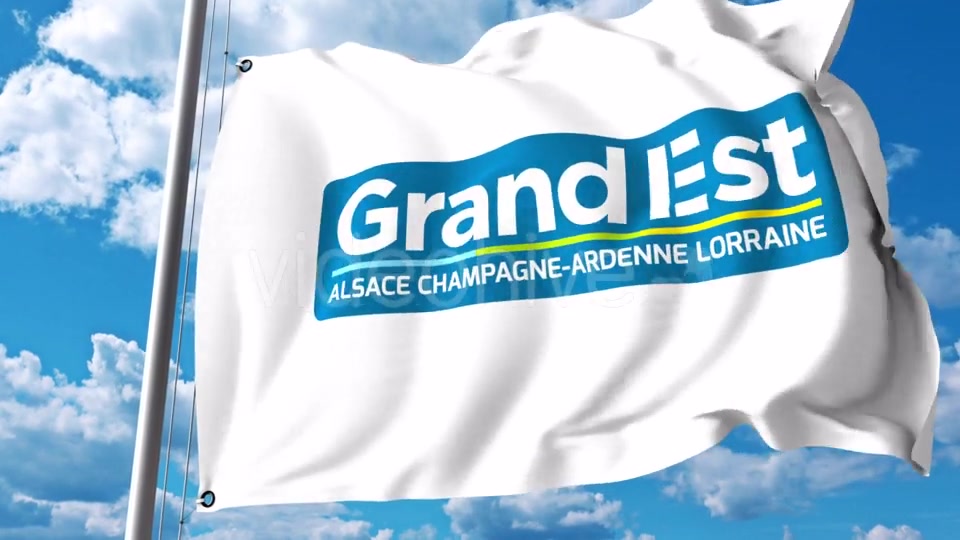 Waving Flag with Logo of Grand Est a Region of France Videohive 20924734 Motion Graphics Image 4