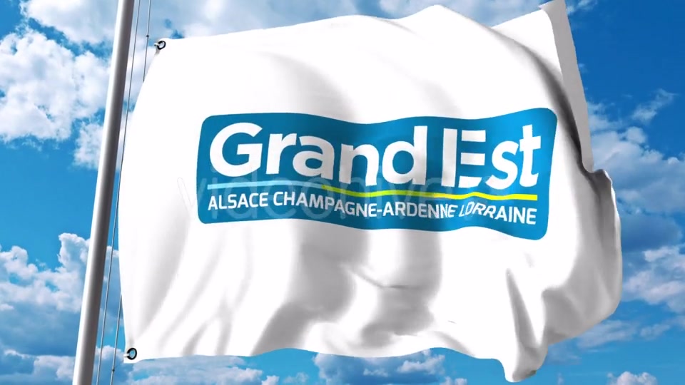 Waving Flag with Logo of Grand Est a Region of France Videohive 20924734 Motion Graphics Image 6