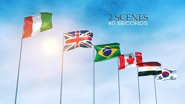 Waving Flags - Download 8906388 Videohive
