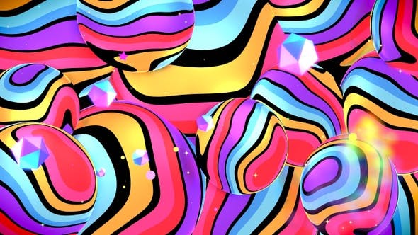 Wavy Rainbow Stripes - 25434175 Videohive Download