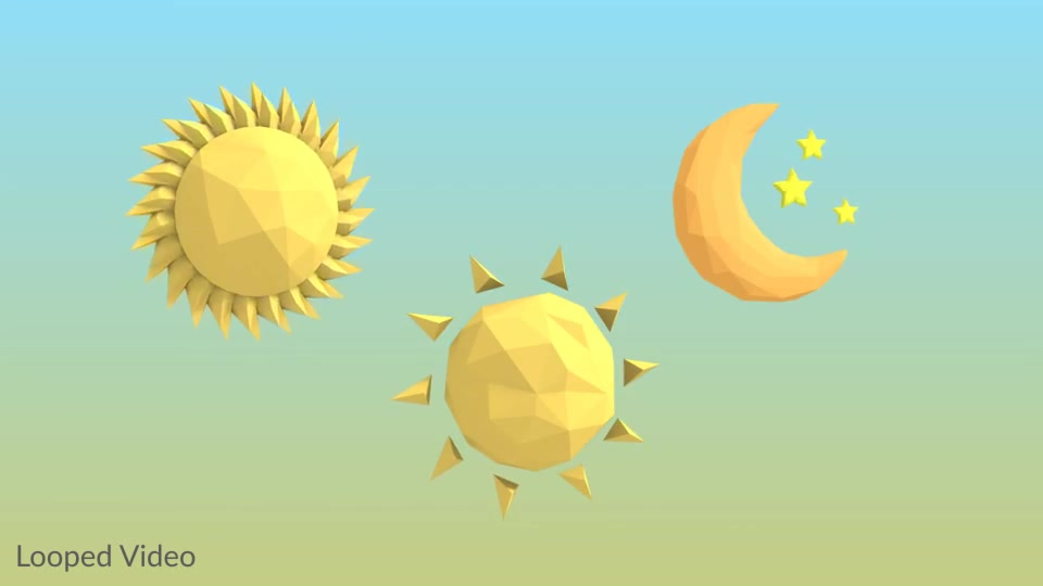 Weather Forecast Lowpoly Icons Videohive 13538854 Motion Graphics Image 2