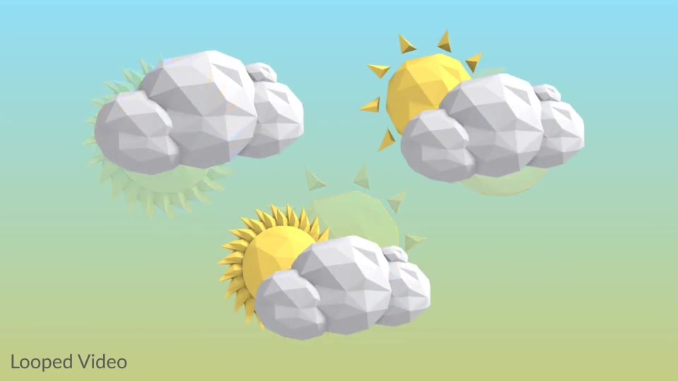 Weather Forecast Lowpoly Icons Videohive 13538854 Motion Graphics Image 3