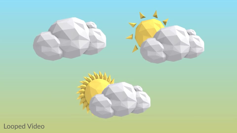 Weather Forecast Lowpoly Icons Videohive 13538854 Motion Graphics Image 4