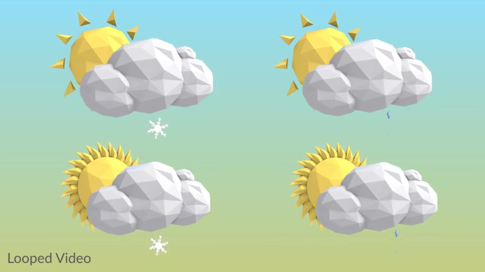 Weather Forecast Lowpoly Icons Videohive 13538854 Motion Graphics Image 5