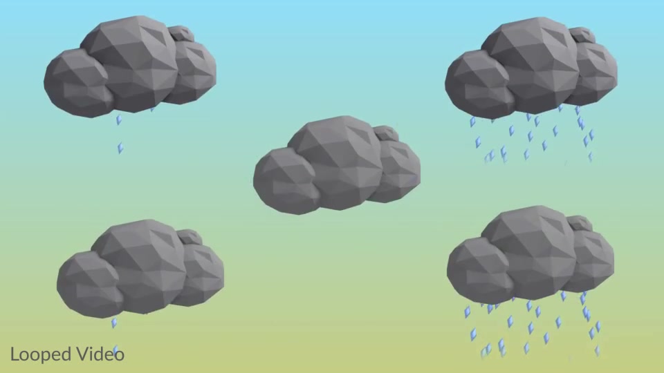 Weather Forecast Lowpoly Icons Videohive 13538854 Motion Graphics Image 9