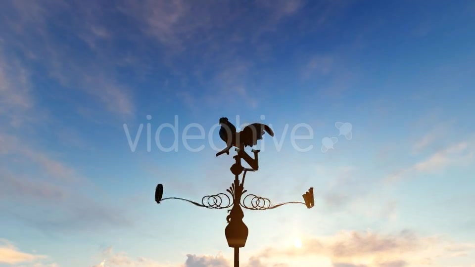 Weathercock Rooster Weather Vane Early Morning Videohive 17456397 Motion Graphics Image 4