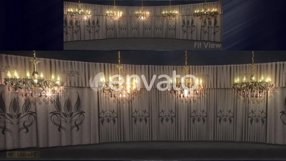 White Curtains Stage With Chandeliers Videohive 23185047 Motion Graphics Image 1