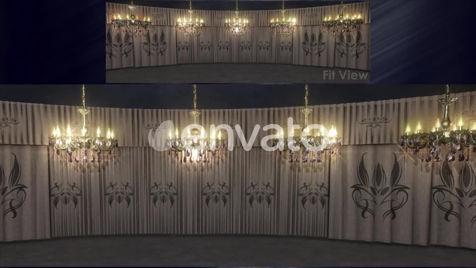 White Curtains Stage With Chandeliers Videohive 23185047 Motion Graphics Image 10