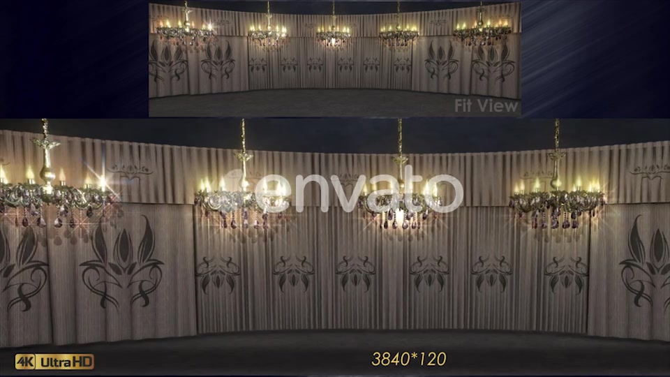 White Curtains Stage With Chandeliers Videohive 23185047 Motion Graphics Image 3
