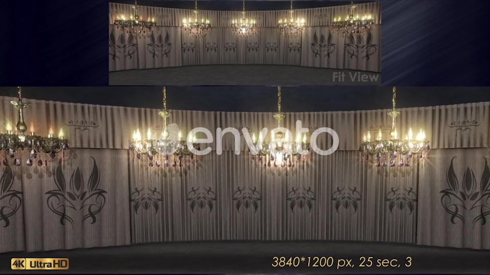 White Curtains Stage With Chandeliers Videohive 23185047 Motion Graphics Image 4