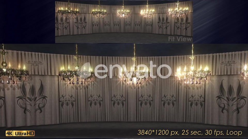 White Curtains Stage With Chandeliers Videohive 23185047 Motion Graphics Image 5