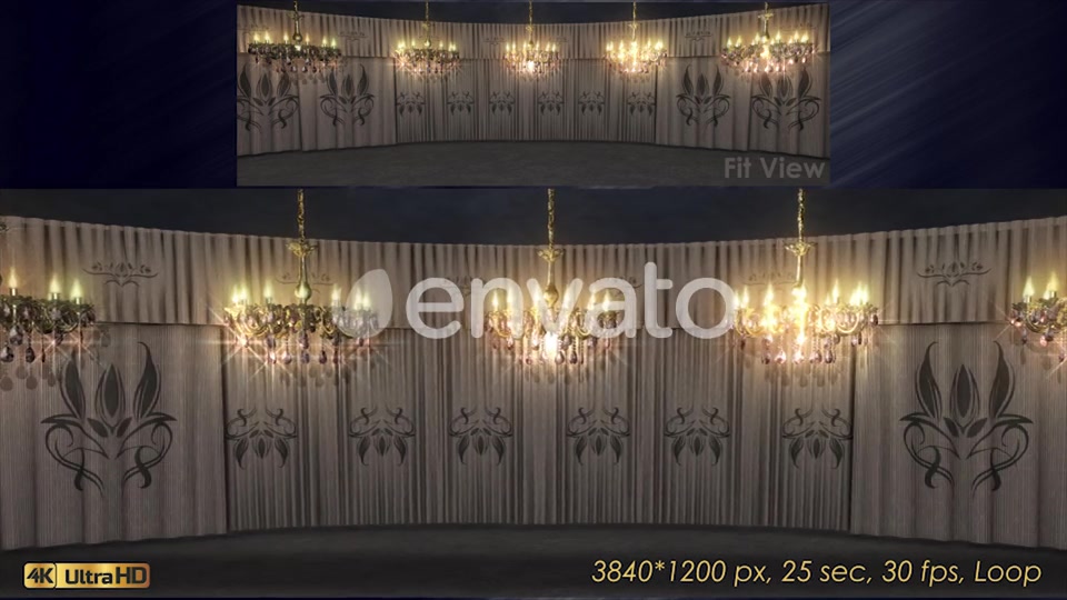 White Curtains Stage With Chandeliers Videohive 23185047 Motion Graphics Image 6