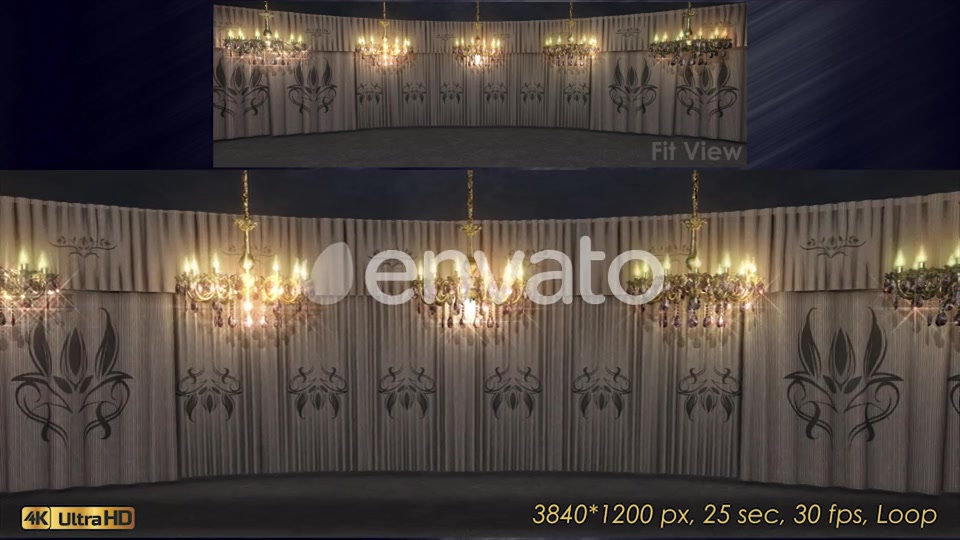 White Curtains Stage With Chandeliers Videohive 23185047 Motion Graphics Image 7