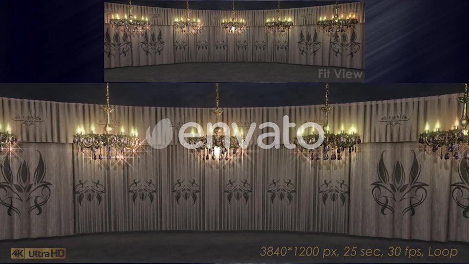 White Curtains Stage With Chandeliers Videohive 23185047 Motion Graphics Image 8