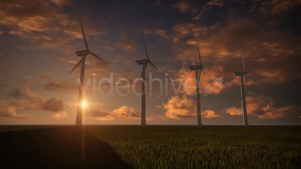 Wind Farm Sunset Videohive 6865284 Motion Graphics Image 1
