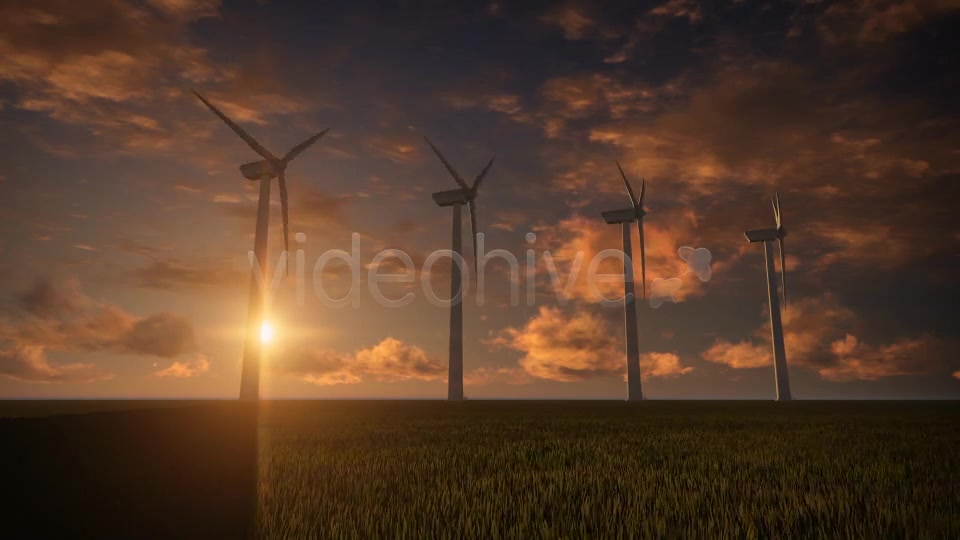 Wind Farm Sunset Videohive 6865284 Motion Graphics Image 2