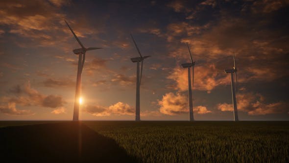 Wind Farm Sunset - Videohive Download 6865284