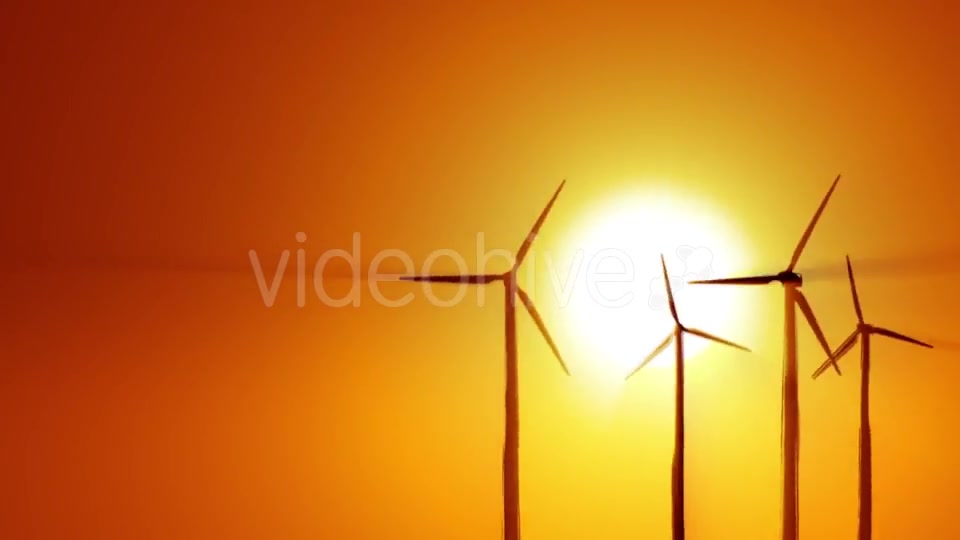 Wind Power at Sunrise Videohive 19294623 Motion Graphics Image 5