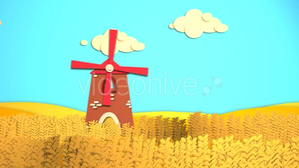Windmill Cartoon Background Videohive 15489924 Motion Graphics Image 5
