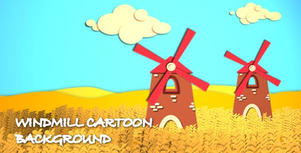 Windmill Cartoon Background - 15489924 Videohive Download