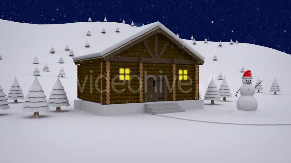 Winter Log Cabin Door Open Videohive 8955842 Motion Graphics Image 1