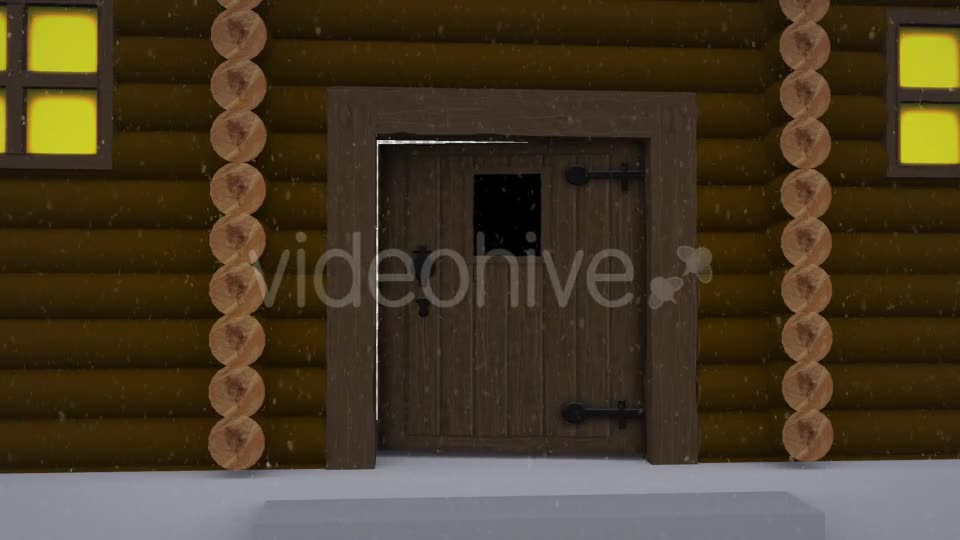 Winter Log Cabin Door Open Videohive 8955842 Motion Graphics Image 9