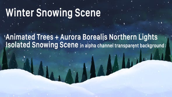 Winter Snow Particles and Aurora Borealis Lights - Videohive 13633162 Download