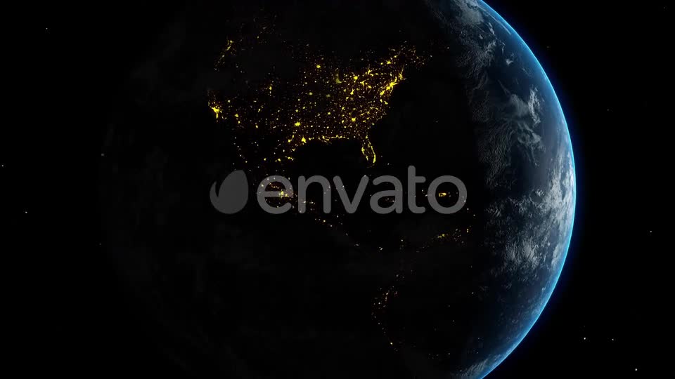 World Globe Rotating in Dark Black Universe Space Videohive 24184112 Motion Graphics Image 1